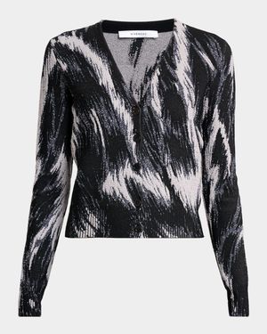 V-Neck Cropped Cardigan