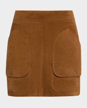 Norwood Suede Patch Pocket Mini Skirt