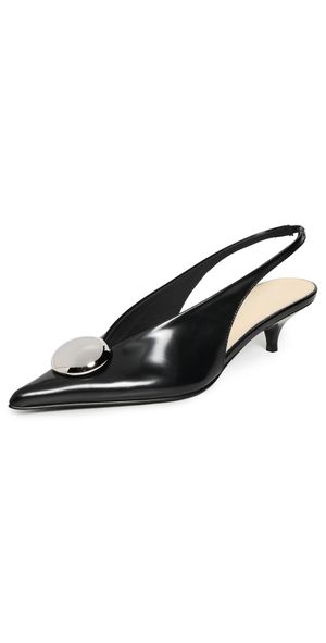 Proenza Schouler Dome Slash Slingbacks in Polished Calf Black 38