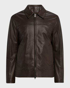Men's Leather Bomber Jacket