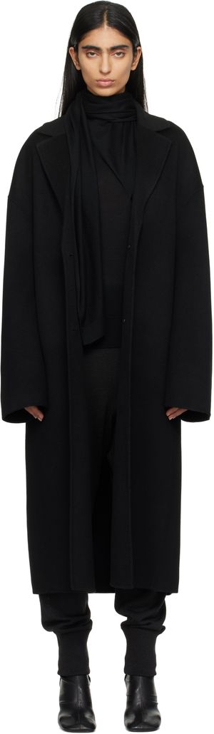 TOTEME Manteau à manches cocon noir en melton double face