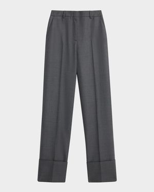 Cuffed Wool Trousers