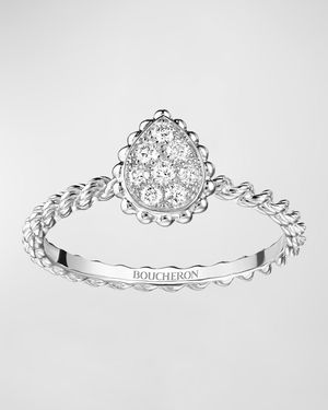 Serpent Bohème 18K White Gold Pave Diamond Ring