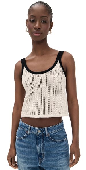 Madewell Open Stitch Sweater Tank Sand And Black Combo XXL