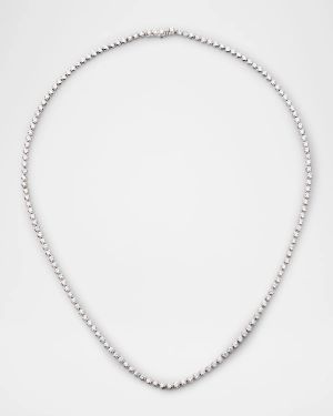 18K White Gold Diamond Tennis Necklace