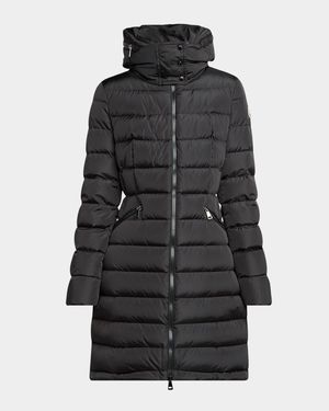 Flammette Hooded Long Down Jacket