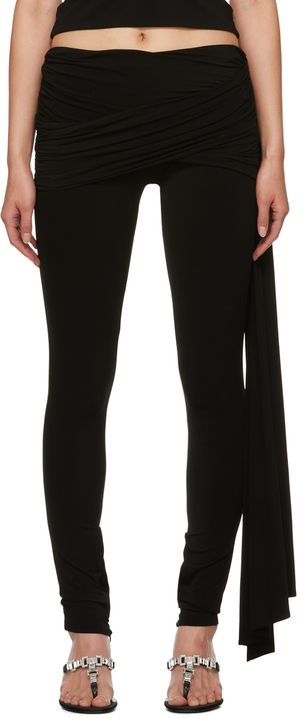 Magda Butrym Black Sash Leggings
