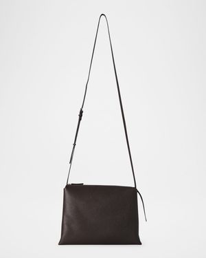 Nu Twin Crossbody Bag in Saddle Grain Leather