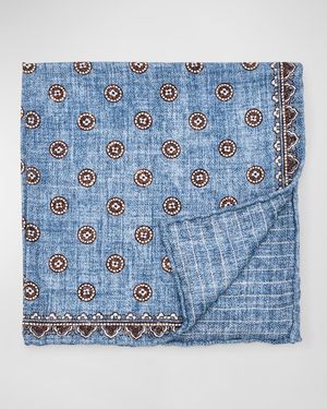 Men's Silk Geometric Pocket Square