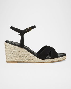 Dayna Suede Crisscross Wedge Espadrilles