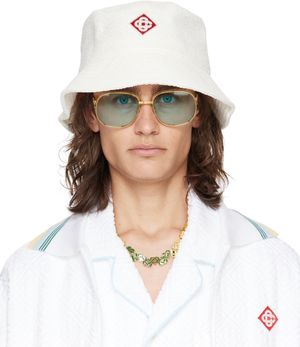 Casablanca White Diamond Logo Bucket Hat