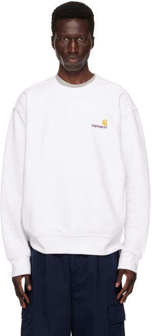 Carhartt Work In Progress White American Script Sweatshirt