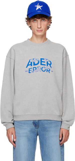 ADER error Gray Embroidered-Logo Sweatshirt