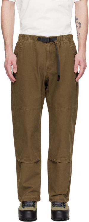 Gramicci Pantalon kaki à empiècement aux genoux
