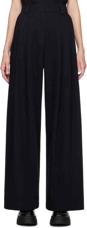 Alexander Wang Pantalon ample noir à taille haute