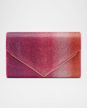 Candy Ombre Crystal Envelope Satin Clutch Bag