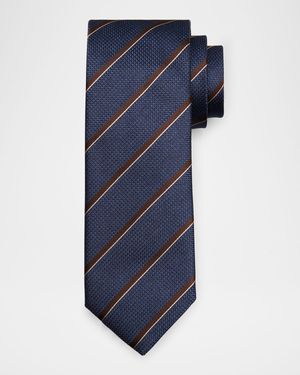 Men's Textured Multi-Stripe Silk Jacquard Tie