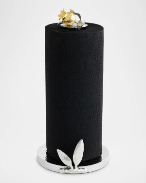 Pomegranate Silver & Gold Paper Towel Holder