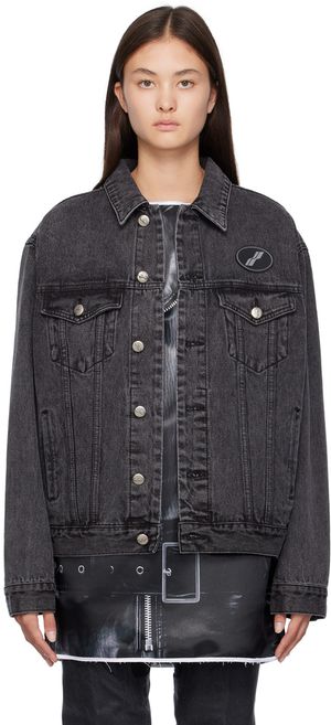 We11done Black Faded Denim Jacket