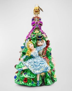 Clara and the Nutcracker Glass Christmas Ornament