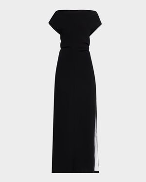 Rosina Draped Double-Crepe Dress