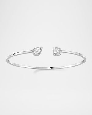 MY TWIN 18K WHITE GOLD THIN BANGLE BRACELET