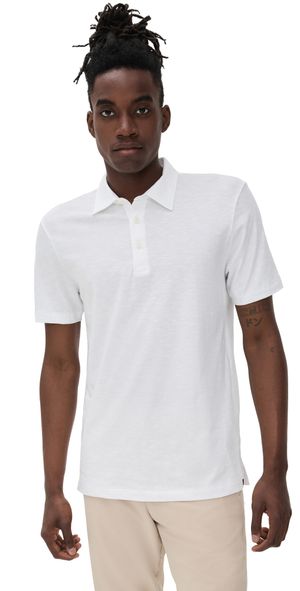 Faherty Sunwashed T-Shirt Polo White L