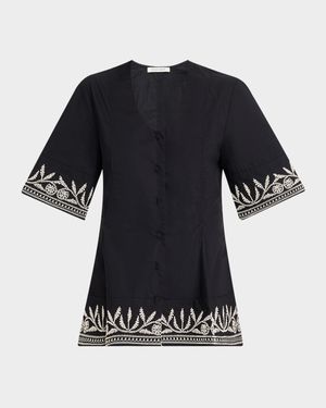 Merlina Embroidered Organic Cotton Top