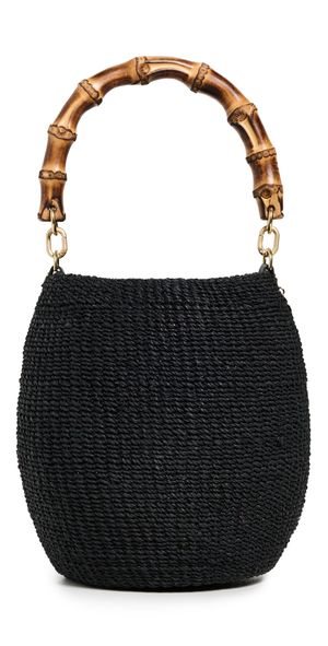 Clare V. Pot De Miel with Bamboo Handle Top Black One Size