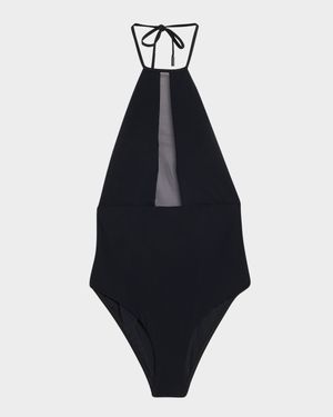 High-Neck One-Piece Swimsuit