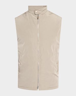 Men's Water-Resistant Microfiber Full-Zip Vest