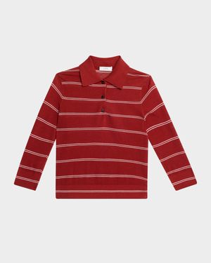 Striped Pique Cotton Polo