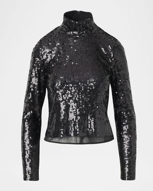 Lucy Sequined Turtleneck Top