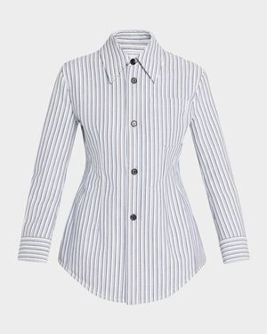Structured Cotton Stripe Jacket