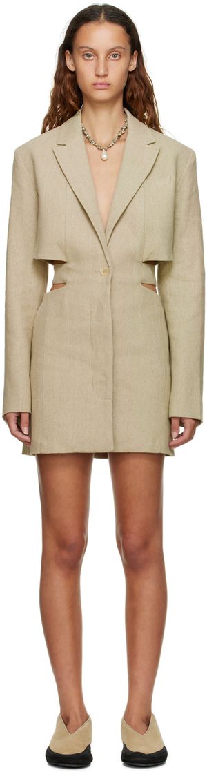 JACQUEMUS Beige Le Papier 'La Robe Bari' Minidress