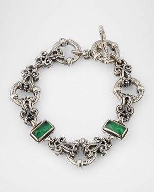 Ivy Rock Crystal, Aventurine and MOP Triplet Bracelet