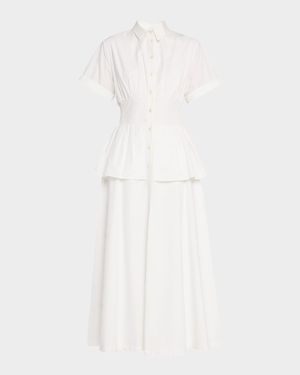 Boogie Woogie Bugle Boy Peplum Midi Shirtdress