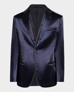 Men's Soho Rhinestone-Trim Tuxedo Jacket