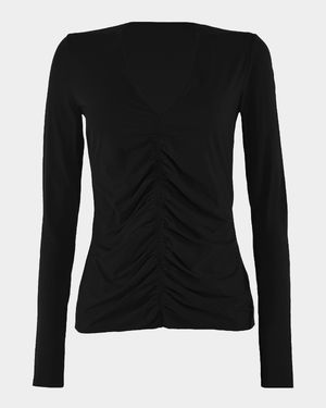 Pure Ruched Long-Sleeve Top