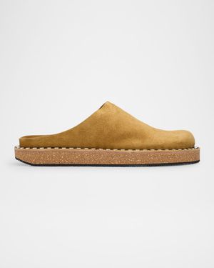 Men's Rivet Calfskin Suede Mules