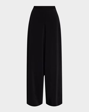 Crepe Wide-Leg Trousers