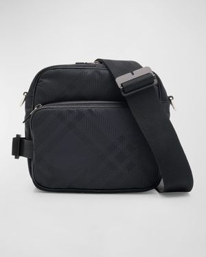 Men's Check Jacquard Crossbody Bag