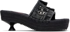 Diesel Black D-Ibiza 40 Pck Heeled Sandals