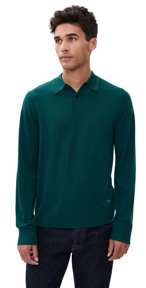 PS Paul Smith Sweater Long Sleeve Polo Petrol Green L