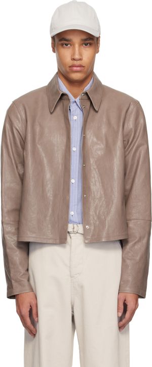 OUR LEGACY Taupe Auto Leather Shirt