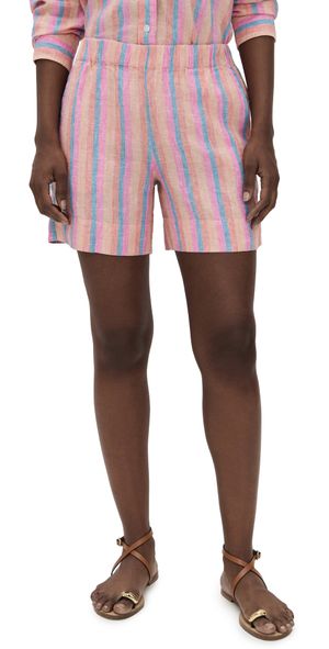Faherty Laguna Linen Bayview Shorts Cabana Multi Stripe M