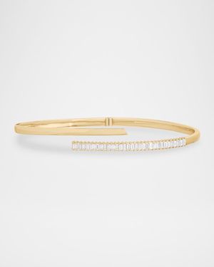 Criss Cross Baguette Diamond Bangle Bracelet