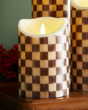 6" Courtly Check Flicker Pillar