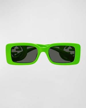 Monochrome GG Rectangle Acetate Sunglasses