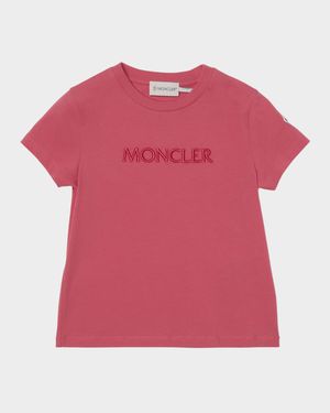 Girl's Tonal Embroidered Logo Short-Sleeve T-Shirt, Size 8-10